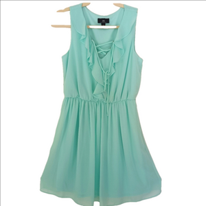 I.N. San Francisco Mint Green Sleeveless Dress with Ruffle Detail US‎ Size Small